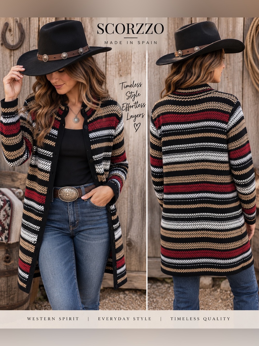 Scorzzo Co. | Made in Spain 🇪🇸 | Striped Button-up Cardigan | Wool/Alpaca Blend